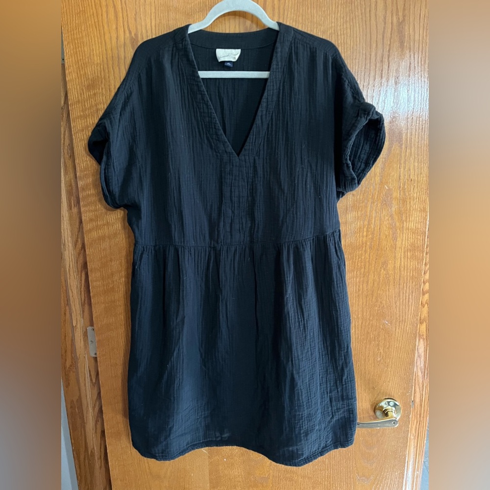 Black V-Neck Women's Dress